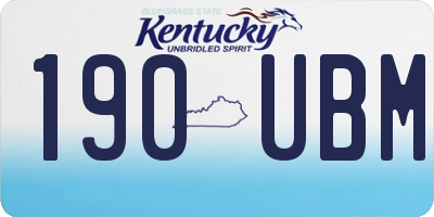 KY license plate 190UBM