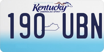 KY license plate 190UBN