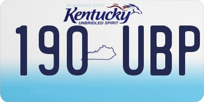 KY license plate 190UBP