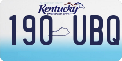 KY license plate 190UBQ