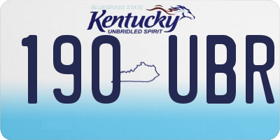 KY license plate 190UBR