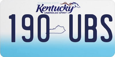 KY license plate 190UBS