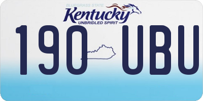 KY license plate 190UBU