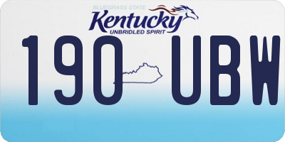 KY license plate 190UBW