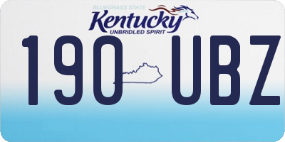 KY license plate 190UBZ