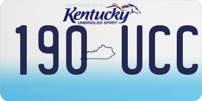 KY license plate 190UCC