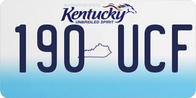 KY license plate 190UCF
