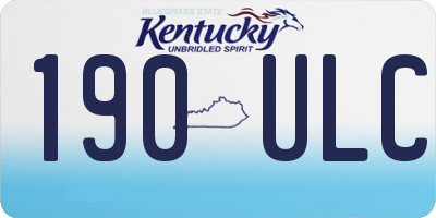 KY license plate 190ULC