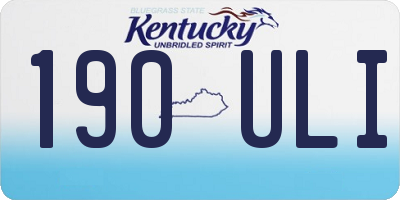 KY license plate 190ULI