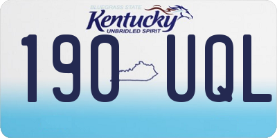 KY license plate 190UQL
