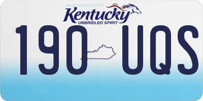 KY license plate 190UQS