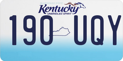 KY license plate 190UQY