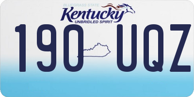KY license plate 190UQZ