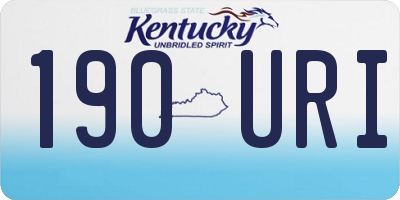 KY license plate 190URI