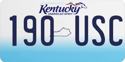 KY license plate 190USC