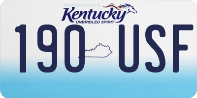 KY license plate 190USF