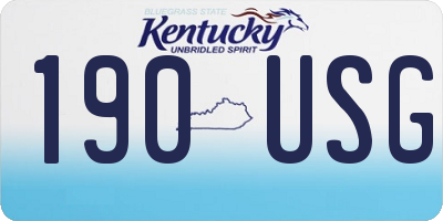 KY license plate 190USG