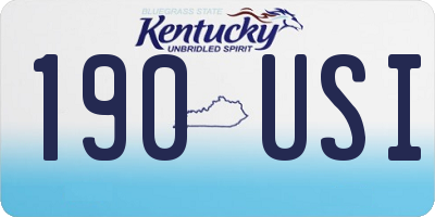 KY license plate 190USI