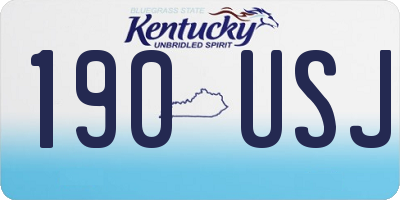 KY license plate 190USJ