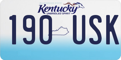 KY license plate 190USK