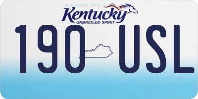 KY license plate 190USL