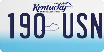 KY license plate 190USN