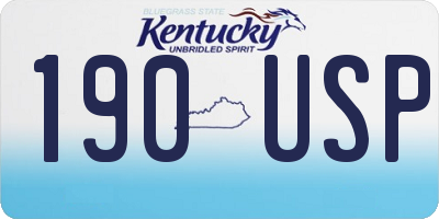 KY license plate 190USP