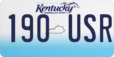 KY license plate 190USR