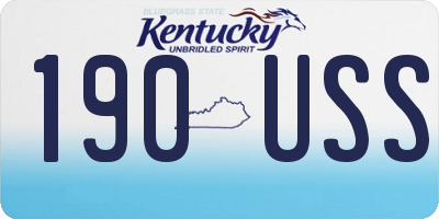 KY license plate 190USS