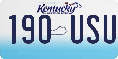 KY license plate 190USU