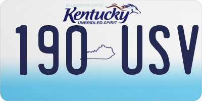 KY license plate 190USV