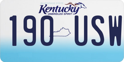 KY license plate 190USW