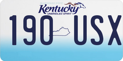 KY license plate 190USX