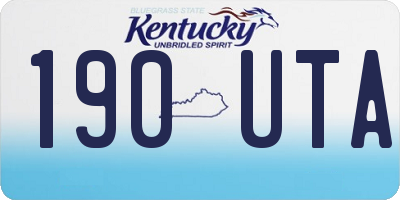 KY license plate 190UTA
