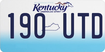 KY license plate 190UTD