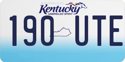KY license plate 190UTE
