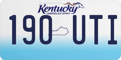KY license plate 190UTI