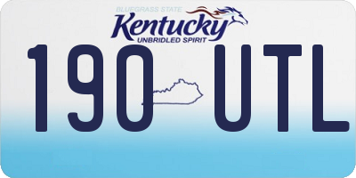 KY license plate 190UTL