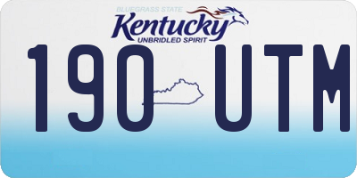 KY license plate 190UTM