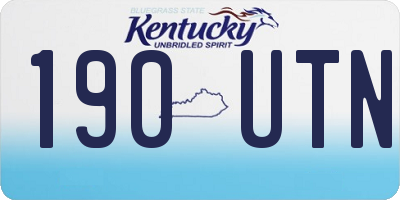 KY license plate 190UTN