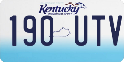 KY license plate 190UTV