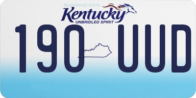 KY license plate 190UUD