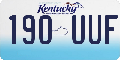 KY license plate 190UUF