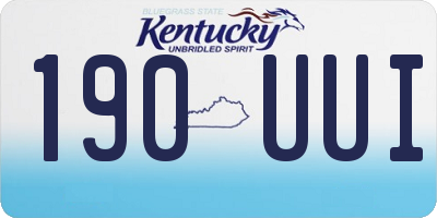 KY license plate 190UUI