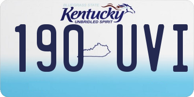 KY license plate 190UVI