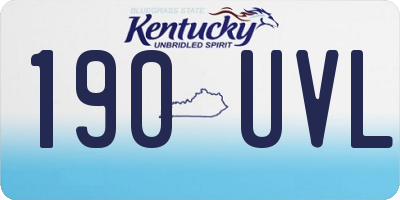 KY license plate 190UVL
