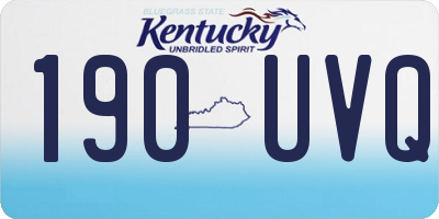 KY license plate 190UVQ