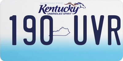 KY license plate 190UVR