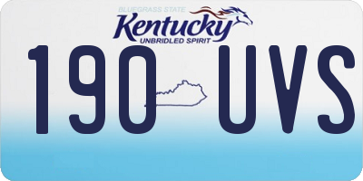 KY license plate 190UVS