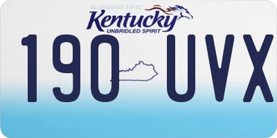 KY license plate 190UVX